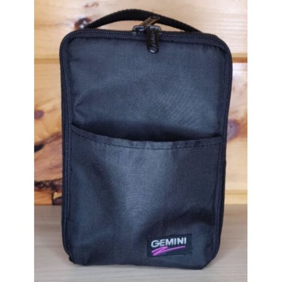 Vintage GEMINI 12 CD Carrying Case Black Nylon Strap Storage Logic 1993 Made USA - Picture 1 of 15